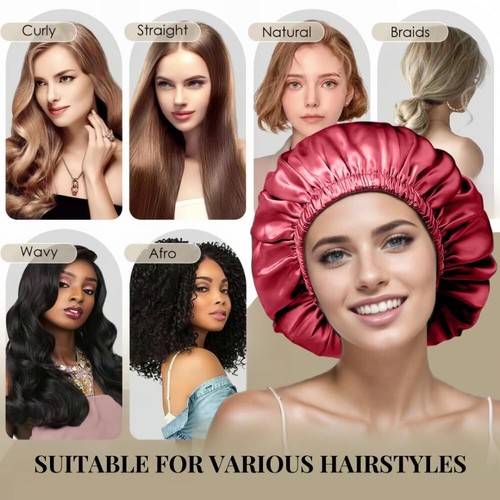 Satin Bonnet Silk Bonnet for Sleeping Women and Men Ajustable Hair Bonnet for... - Picture 7 of 9