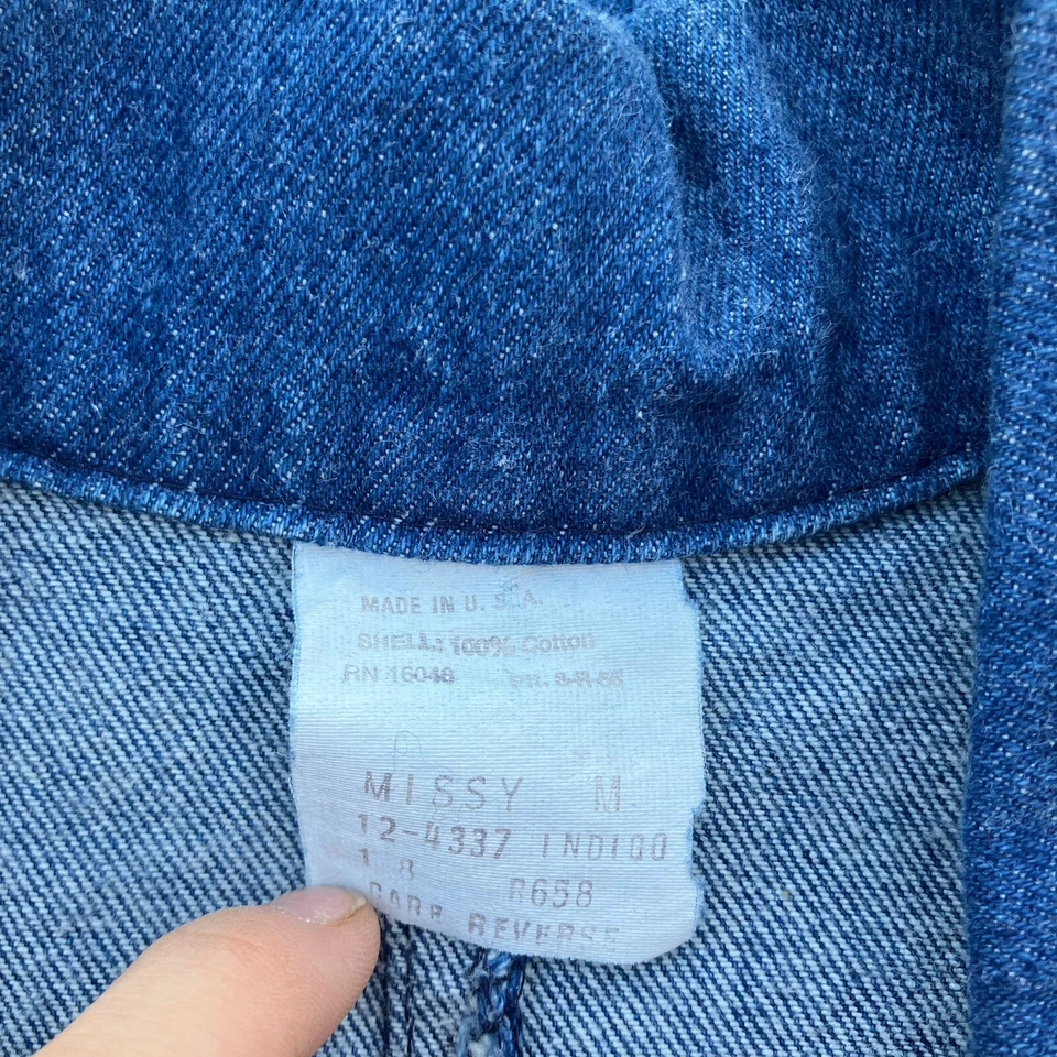 Gabardina de mezclilla para mujer Together de gran tamaño 100 % algodón hecha en EE. UU. años 80 talla M Foto 4 de 4