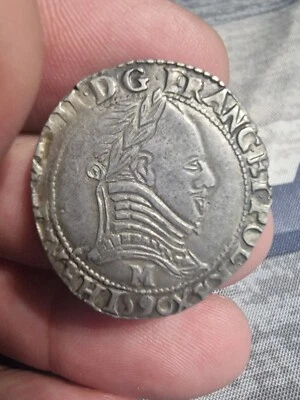 1/2 Franc Au Col Plat 1590 M Toulouse Henri III La Ligue - Photo 1/3
