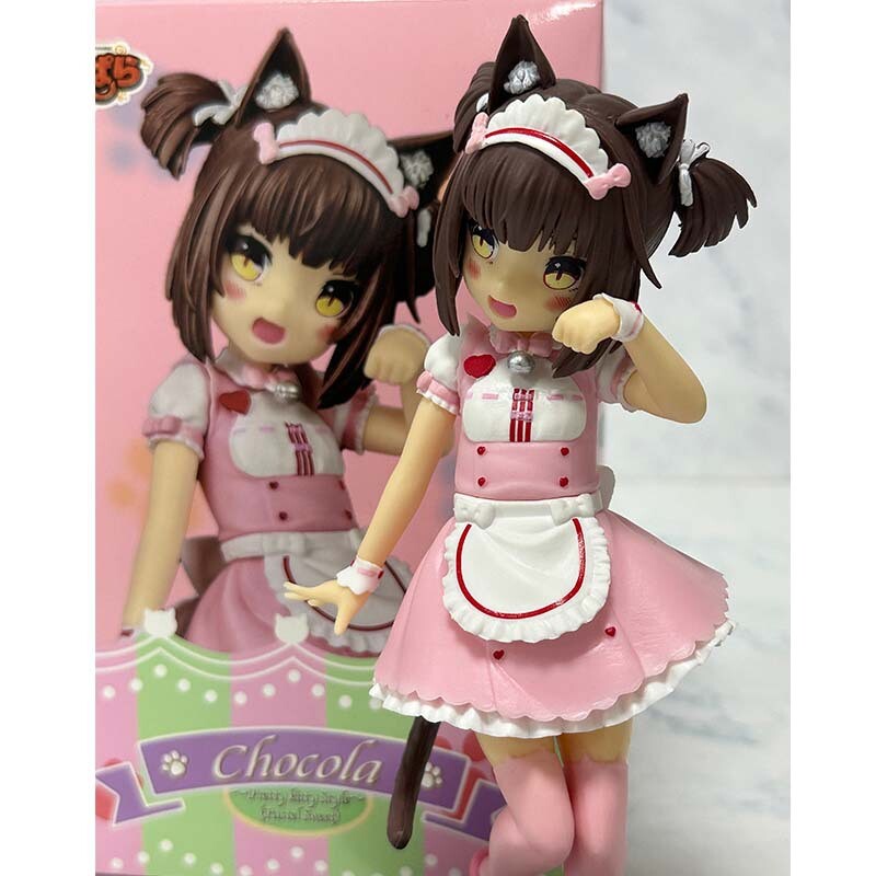 18cm NEKOPARA Chocola & Vanilla Anime Figure Cute Maid PVC Model Toy Gift！！