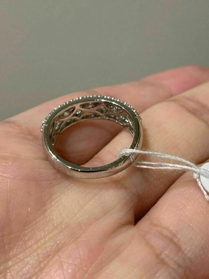 2 CT Lab-Created Diamond Half Eternity Wedding Band 14K Yellow Gold Plated SZ-9 - Image 3 of 4