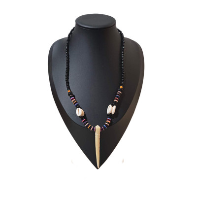 KRE Prime Unisex Handcrafted West African Authentic Bone and Shell Pendant