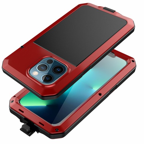 For iPhone 14 13 Pro Max/13 Case Metal Shockproof Heavy Duty Gorilla Glass Cover - Picture 2 of 19