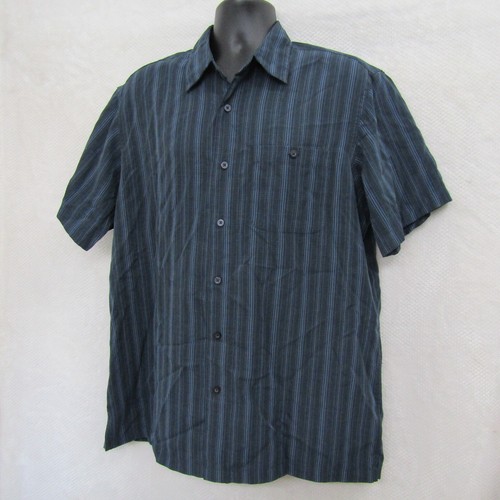 George Mens Blue Shirt Large Short Sleeve Summer Casual Preppy - Picture 2 of 9