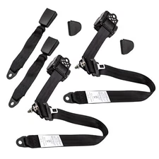 3 Point Seat Belt Straps Heavy Duty Car Truck Adjustable Retractable Belt X2