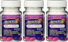 3x 20ct Stacker 3 XPLC Bottles Dietary Supplement Weight Loss 60 Pills Total