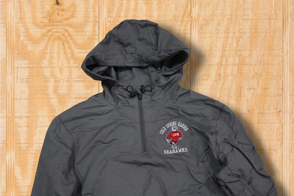 COLD SPRING HARBOR SEAHAWKS MENS MEDIUM GRAY PULLOVER 1/4 ZIP TEAM JACKET - Imagem 4 de 4