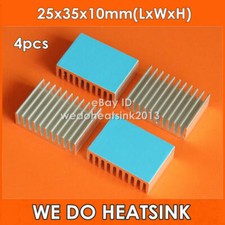 4pcs 25x35x10mm Heat Sink Aluminum WE DO HEATSINK For LED With Blue Thermal Pad
