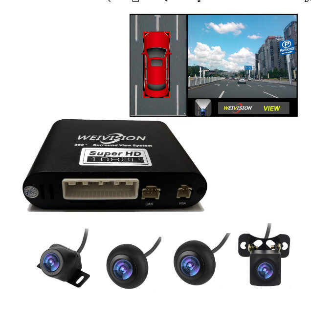 Hd Car 360 Bird View Surround System DVR Record Backup Camera