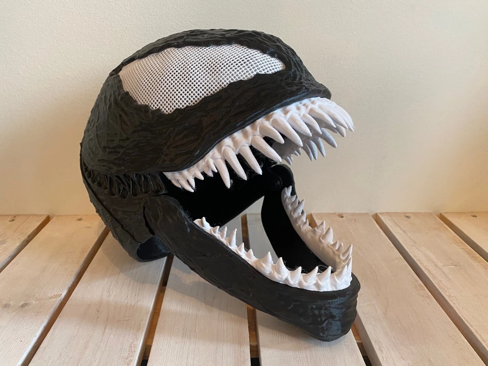 Venom (Moving Jaw) Helmet 3D Printed Cosplay - Image 2 of 4