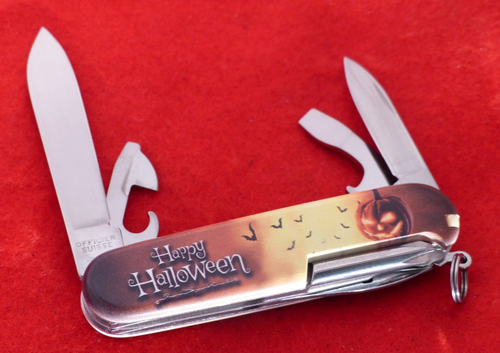 Victorinox Swiss Army Switzerland Happy Halloween 3-3/8" coltello armeggiatore come nuovo - Foto 2 di 6