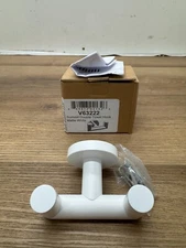 ICO Bath V63222 Volkano Summit Double Robe Hook, Matte White *READ*