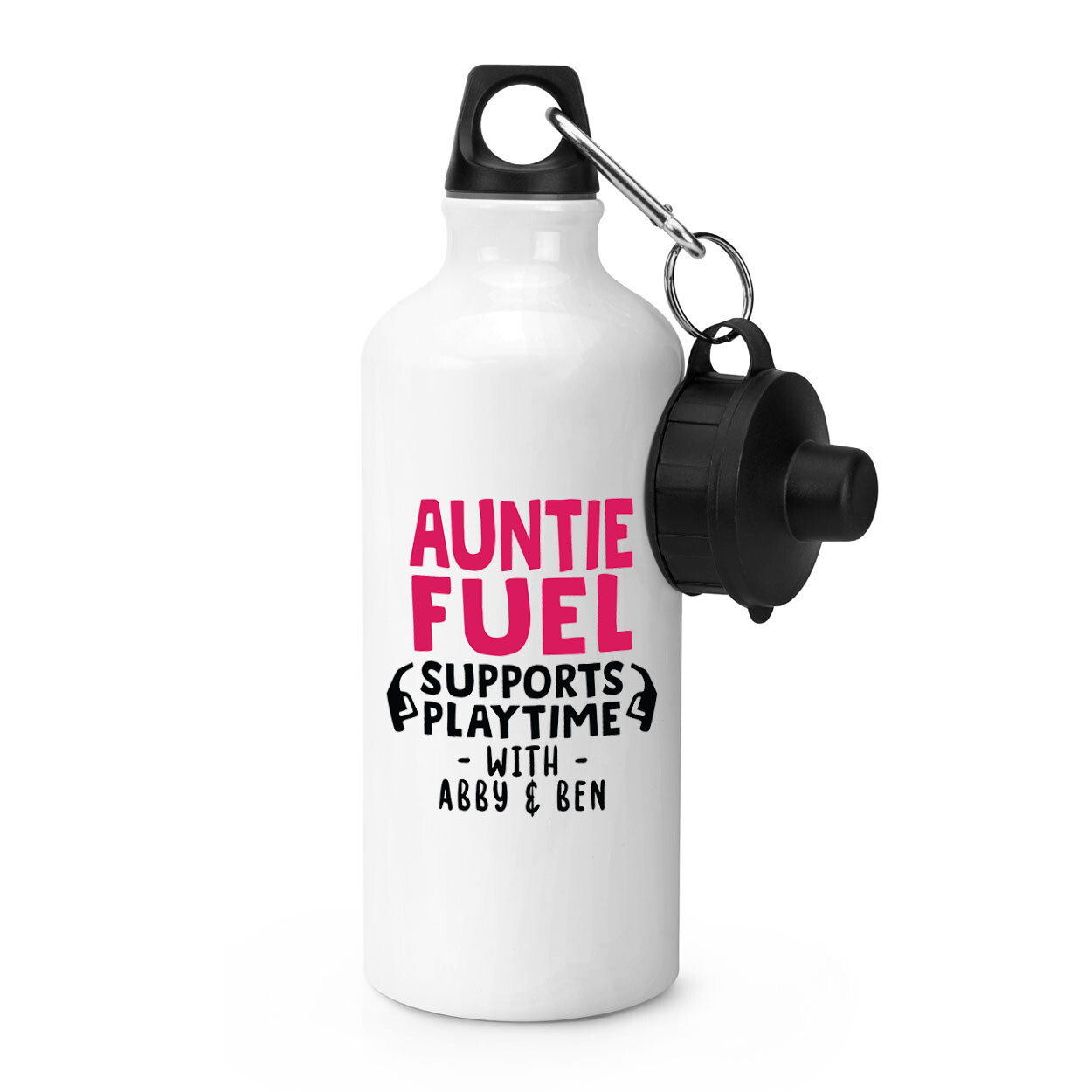 Personalised Auntie Fuel Supports Playtime Sports Water Bottle Best Awesome Love