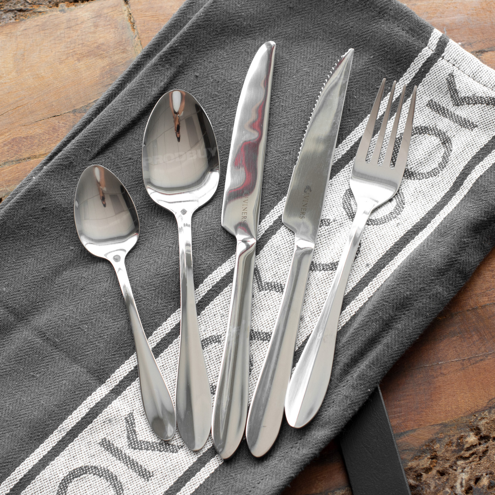 Viners 20 Piece Cutlery Set with Steak Knives Gift Box Silver Stainless
