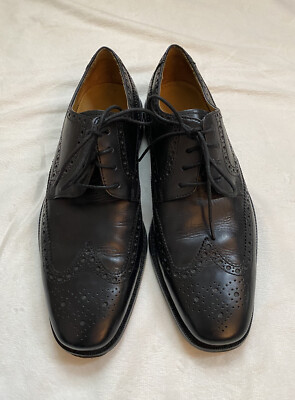 Cole Haan Men's Black Giraldo Wingtip Oxford Dress Shoes C13389 Sz