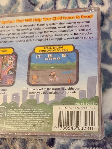 JumpStart Phonics Read and Rhyme Pc Factory New Nice Vista XP w/ Microphone - Picture 7 of 7