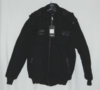 Trust Brand Wb155j Wool Nylon L Black Coat Zippered Hooded Trust Brand Wb155j Wool Nylon L Black Coat Zippered Hooded