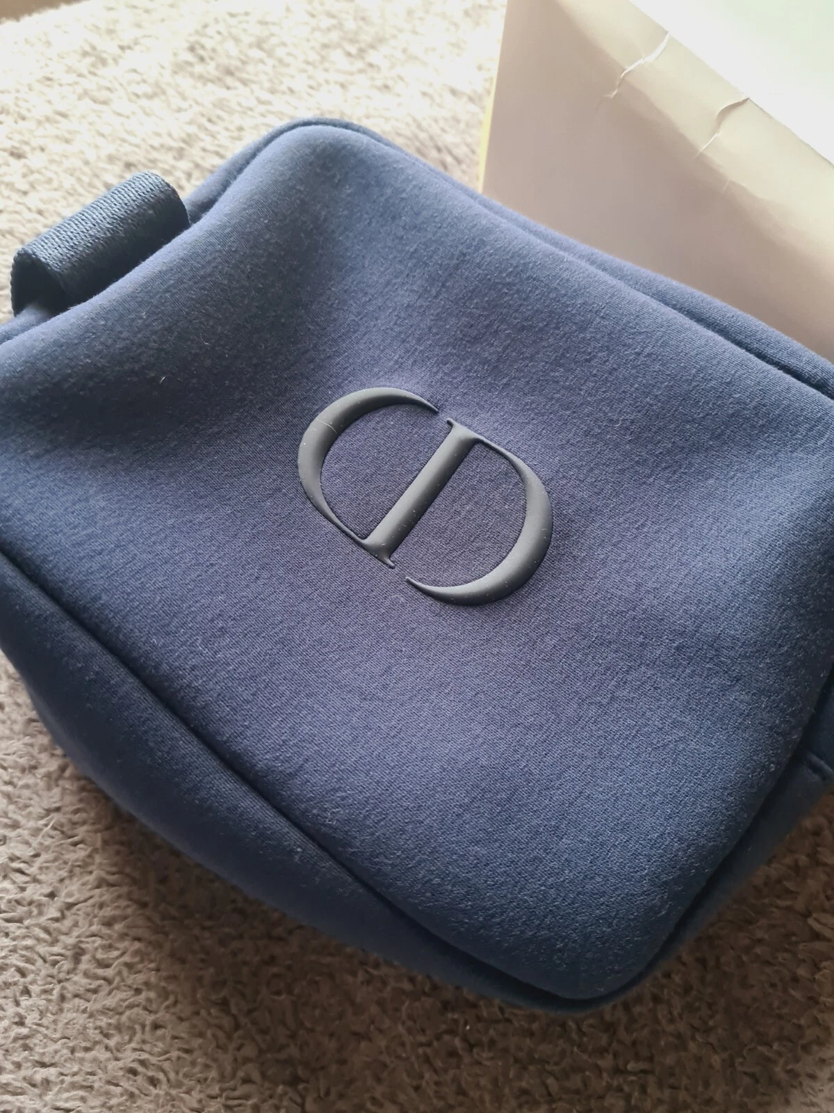 Trousse de toilette Dior   Trousse de maquillage zippée   Bleu marine