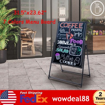 LED Message Board Sign Illuminated Neon Erasable Menu Board Adjustable Height 