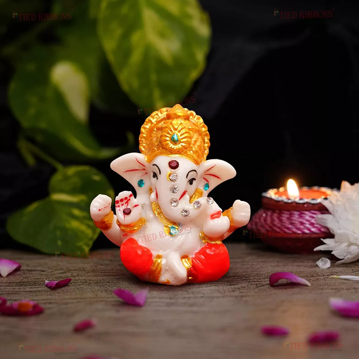 Cute Ganesha Idol Gift Sculpture Lord Ganesh Figurines Statue Home ...