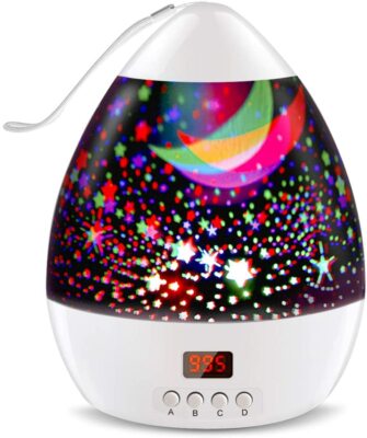 Sternenhimmel LED Projektor Nachtlicht drehbare Sternlampe mit Timer für Kinder Baby