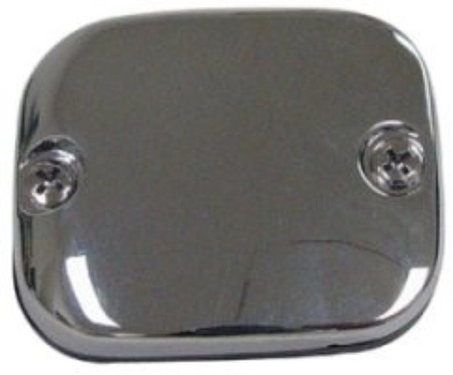 Chrome Smooth Front Brake Master Cylinder Lid Cover for Harley Softail