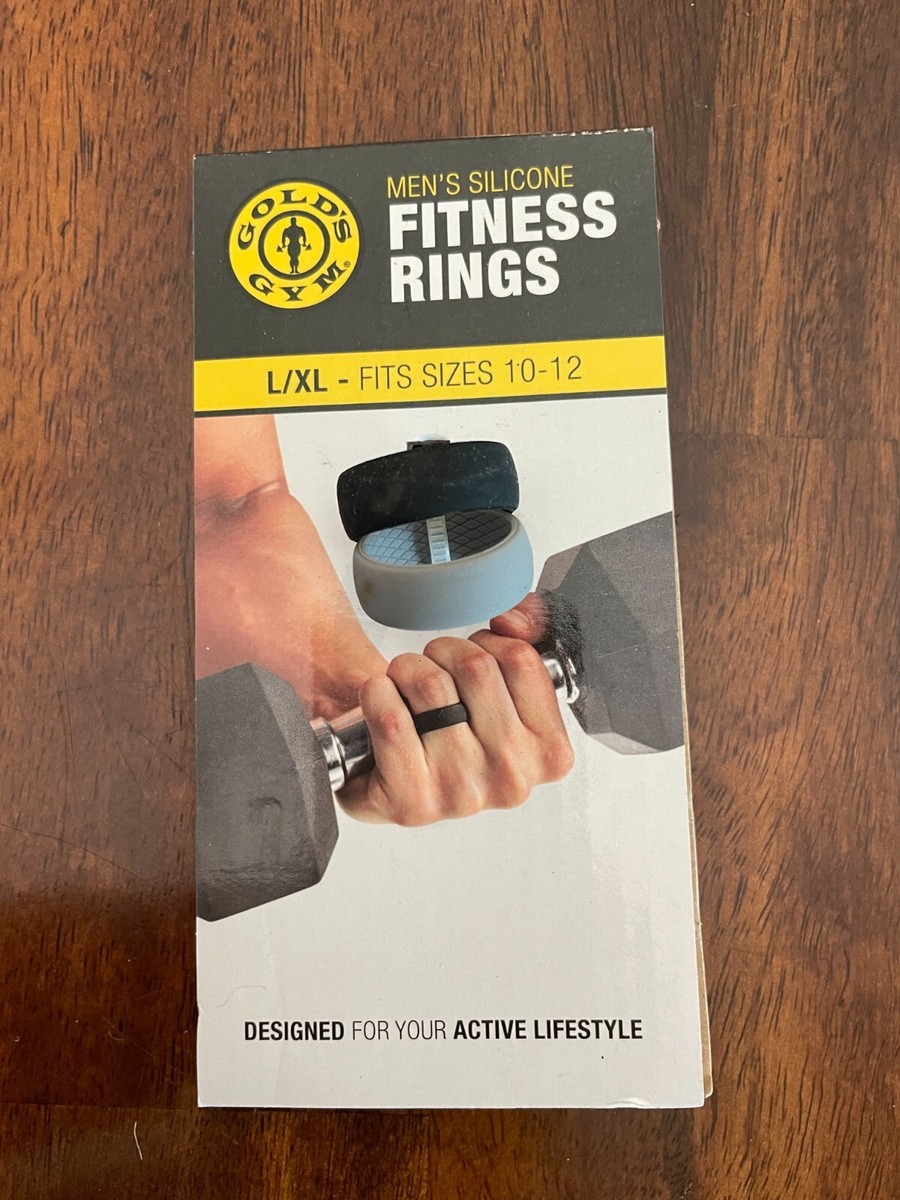 Golds Gym Fitness Silicone Rings Black Grey 2pk Mens Size L/xl 10