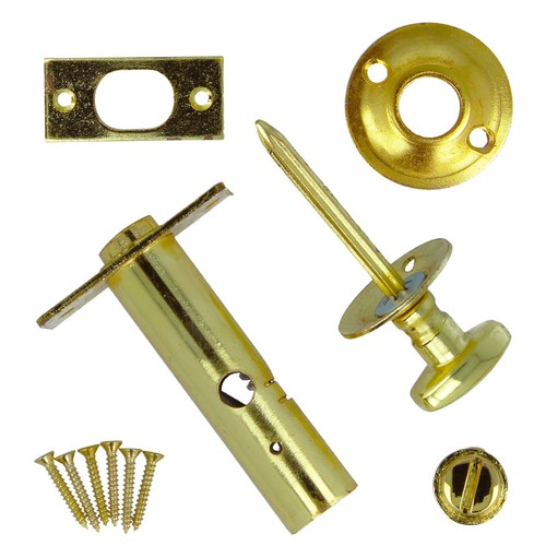 QUALITY BRASS PRIVACY THUMB TURN+SCREWS Bathroom Toilet Door Security Lock Bolt - Picture 6 of 13