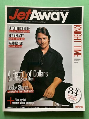JET AWAY magazine June-2008 CHRISTIAN BALE Kevin Spacey Ben Ainslie Manchester
