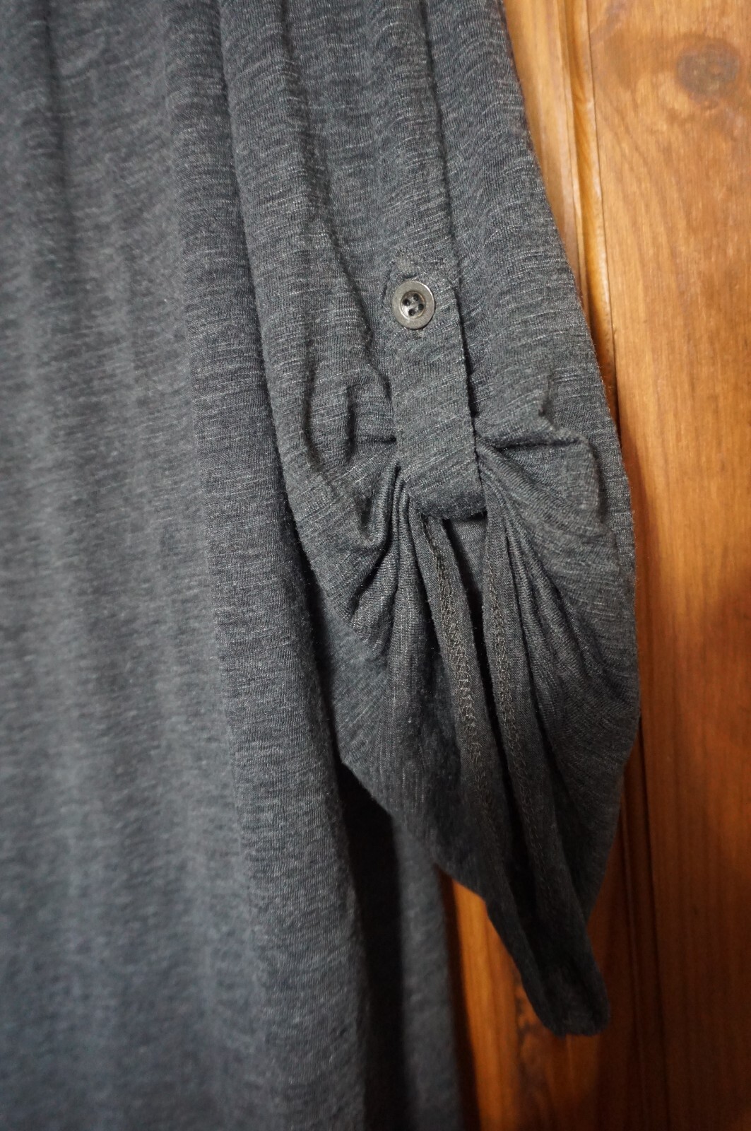 Grey melange button up button up sleeves raw edge jersey hippie boho tunic 18 image 2