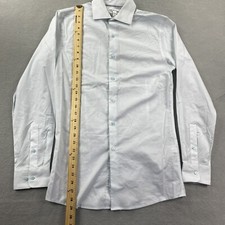 Bar lll Shirt Mens Small White Button Up Slim Fit Check Stretch Comfort Casual