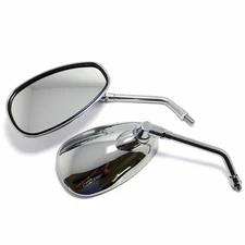 Motorcycle Rear Rearview Side Mirrors Chrome 10mm For Yamaha V Star 650 XVS650