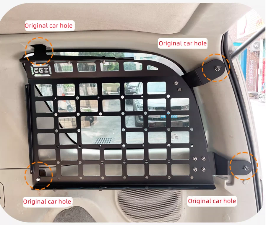 Panel de flanco de almacenamiento ventana lateral trasera MOLLE para Nissan Xterra 2005-2013 Foto 3 de 4