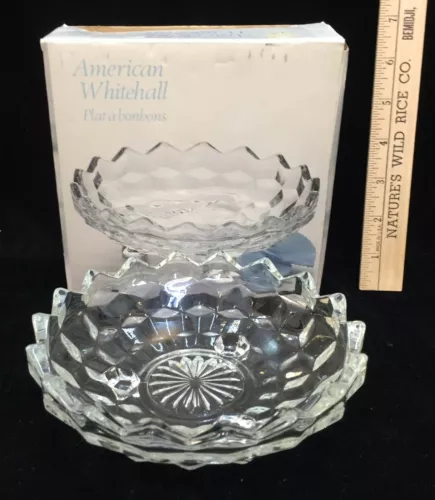 Indiana Glass Bonbon Serving Dish American Whitehall Clear 6" Vintage Footed