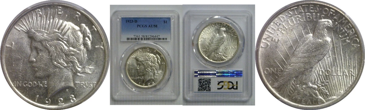 AU 58 Graded 1923 Year Peace Dollars (1921-1935) for sale | eBay
