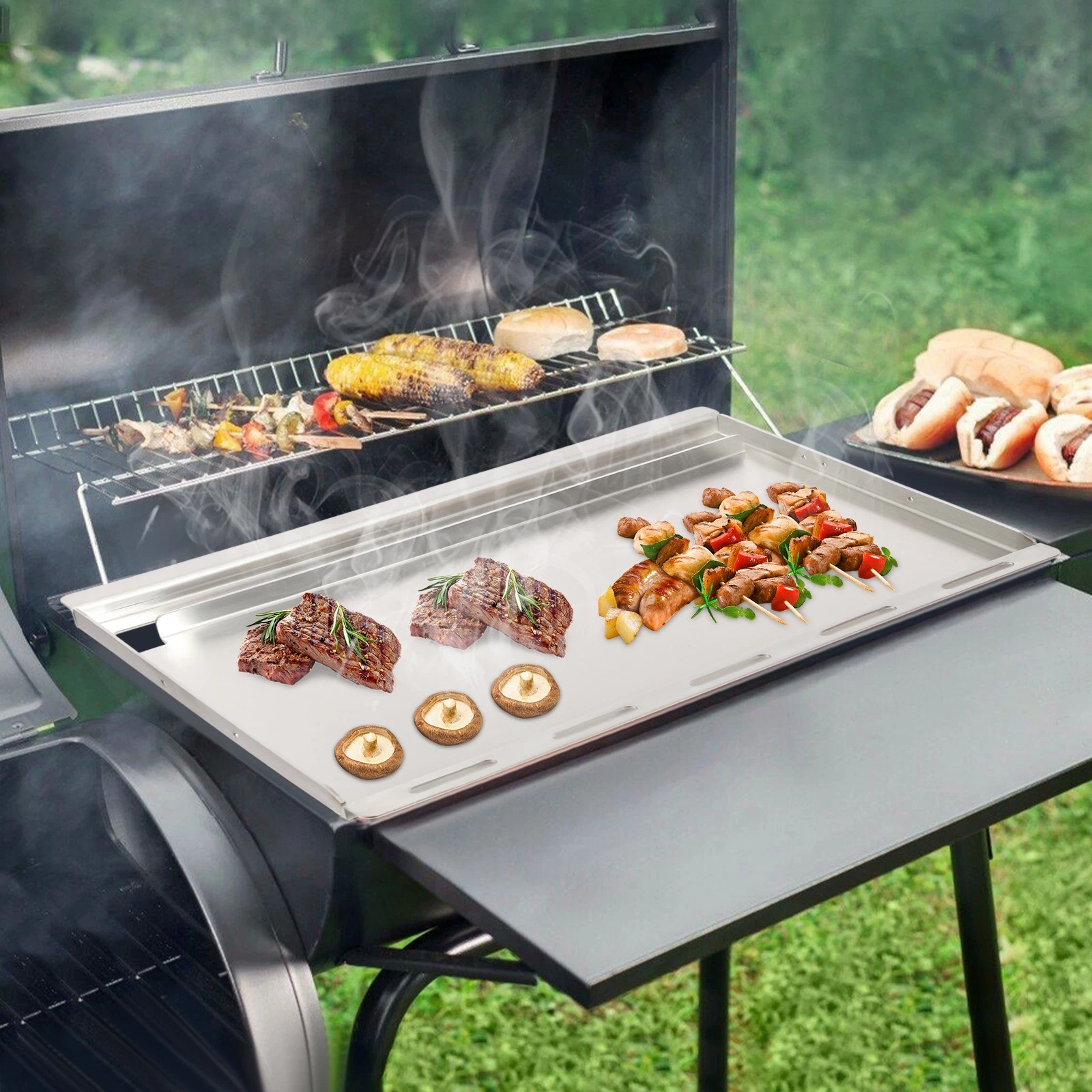 Stainless Steel Grill Plate Grill Plate for Grill Replacement Part Silver BBQ