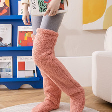 Over Knee High Fuzzy Long Socks Winter Warm Cold Leg Knee Joint Cold-Proof