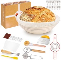 10-Teilig GäRkorb Brot Set, 23Cm GäRköRbchen Zum Brotbacken, Sauerteig Starter S
