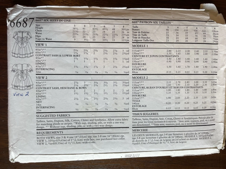 Vestido para niñas New Look 6687 patrón de costura talla 3-8 ocasión especial Foto 3 de 3