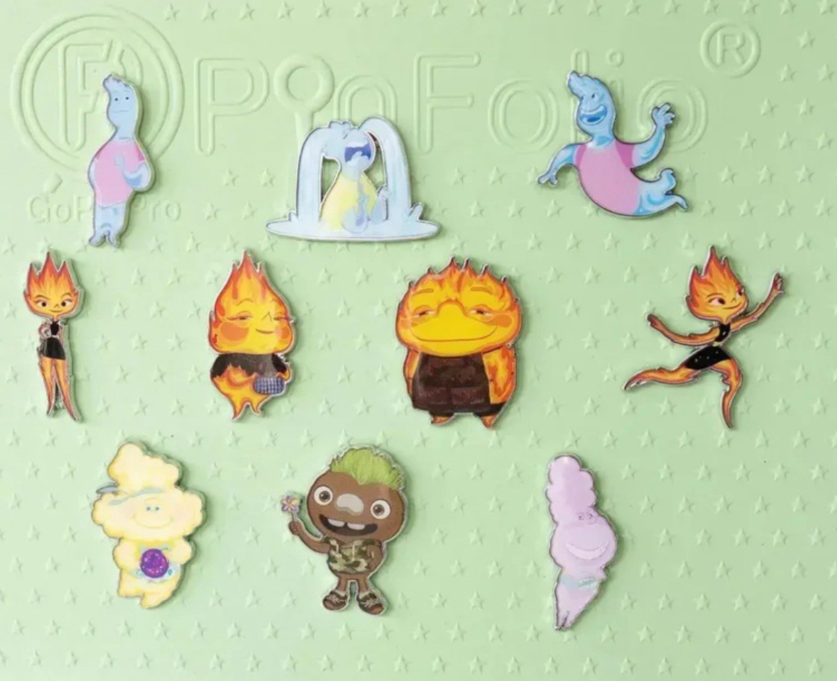 Pixar ELEMENTAL 10 Pin Set GoPinPro Authentic Disney Licensed Ember Wade