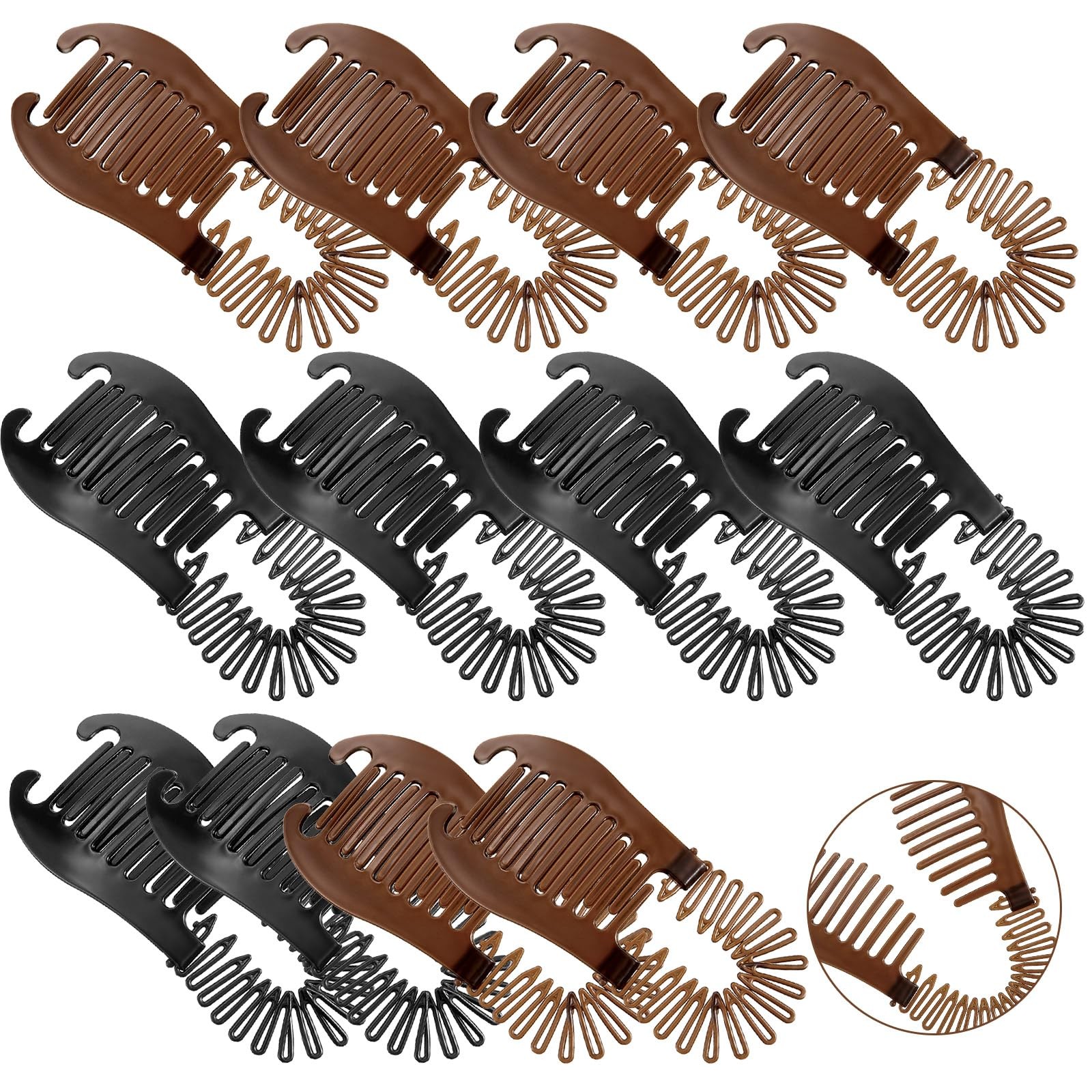 Syhood 12 Pieces Plastic Flexible Interlocking Banana Clips Hair Accessories ...