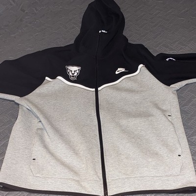Nike Men's Full Zip Hooded Fleece Hoodie Colorblock Gray/Black XL