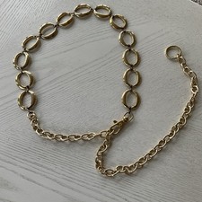 Women's Gold-Toned Metal Circle Link Waist Belt Chain Retro Small Lightweight