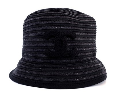 22P CHANEL BLACK CC LOGO BUCKET CLOCHE HAT M | eBay