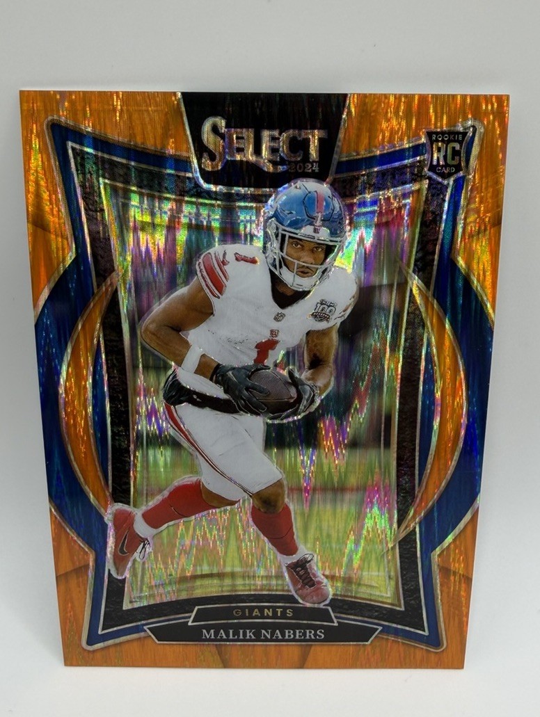 2024 Panini Select - Concourse Malik Nabers #29 Orange Shock Prizm /499 (RC)