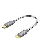 CableCreation Short Braided USB C to Micro Cable, 480Mbps 0.65FT, Grey