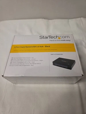 StarTech ST4300USB3 4 puertos SuperSpeed USB3.0 Hub-Negro Nuevo sellado - Imagen 1 de 4