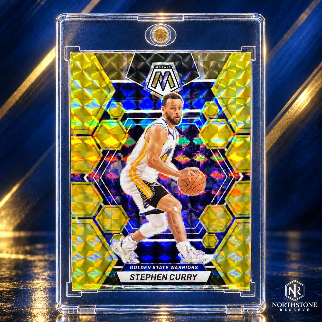 Stephen Curry RARE GOLD REFRACTOR PRIZM MOSAIC INVESTMENT WARRIORS NBA CARD GSW