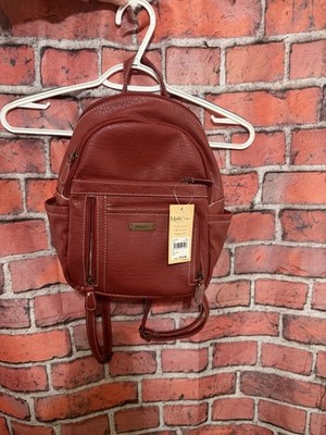 MultiSac Red Women's Backpack with Zipper Accents and Outer Pockets