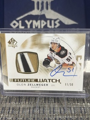 2024-25 SP Authentic Olen Zellweger Future Watch Auto Patch 11/50, Horizontal